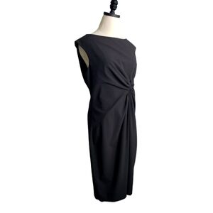 Anne Klein Sheath Dress 12 Rouched Rayon Crepe Jersey Event Evening Cocktail LBD